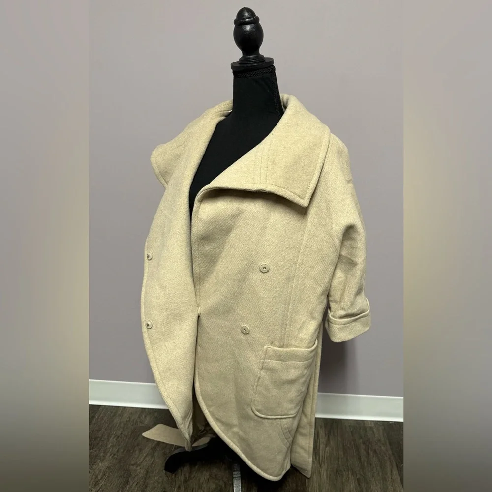 EUC Limited WRAP Tulip WOOL Coat 3/4 SLEEVE Dolman - Picture 7 of 14